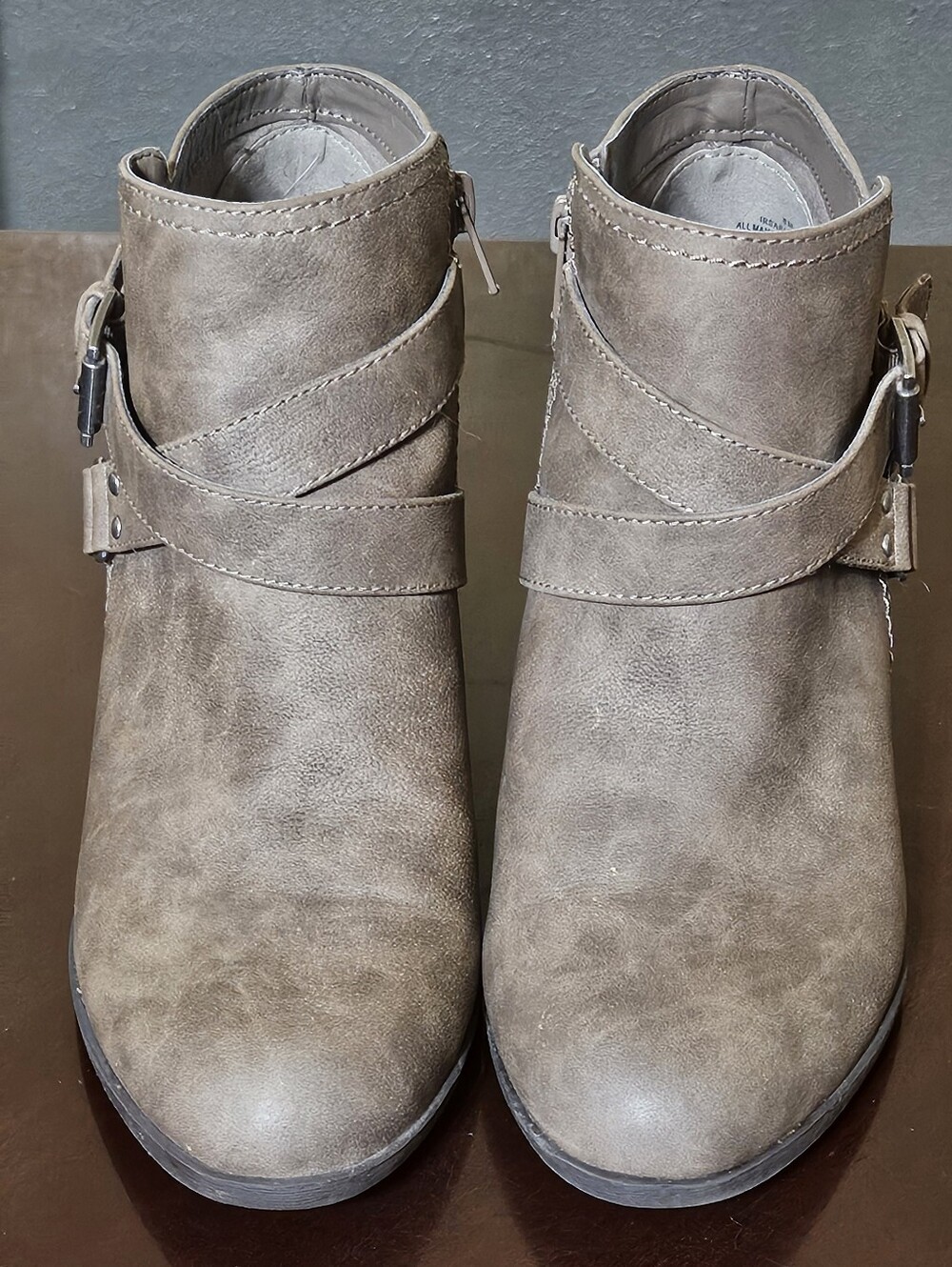 Women's Brown Faux Suede Ankle Boots, Size 8